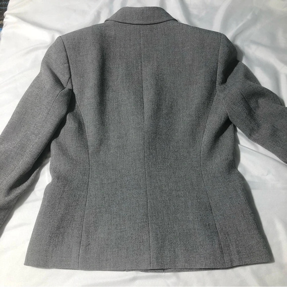 Anne Klein Blazer - Grey - 3 Button Front Shoulder Pads  Size 8 - Picture 2 of 10